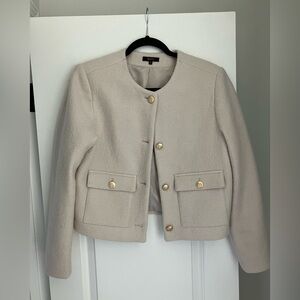 Quince Cream Wool Jacket with Gold Buttons